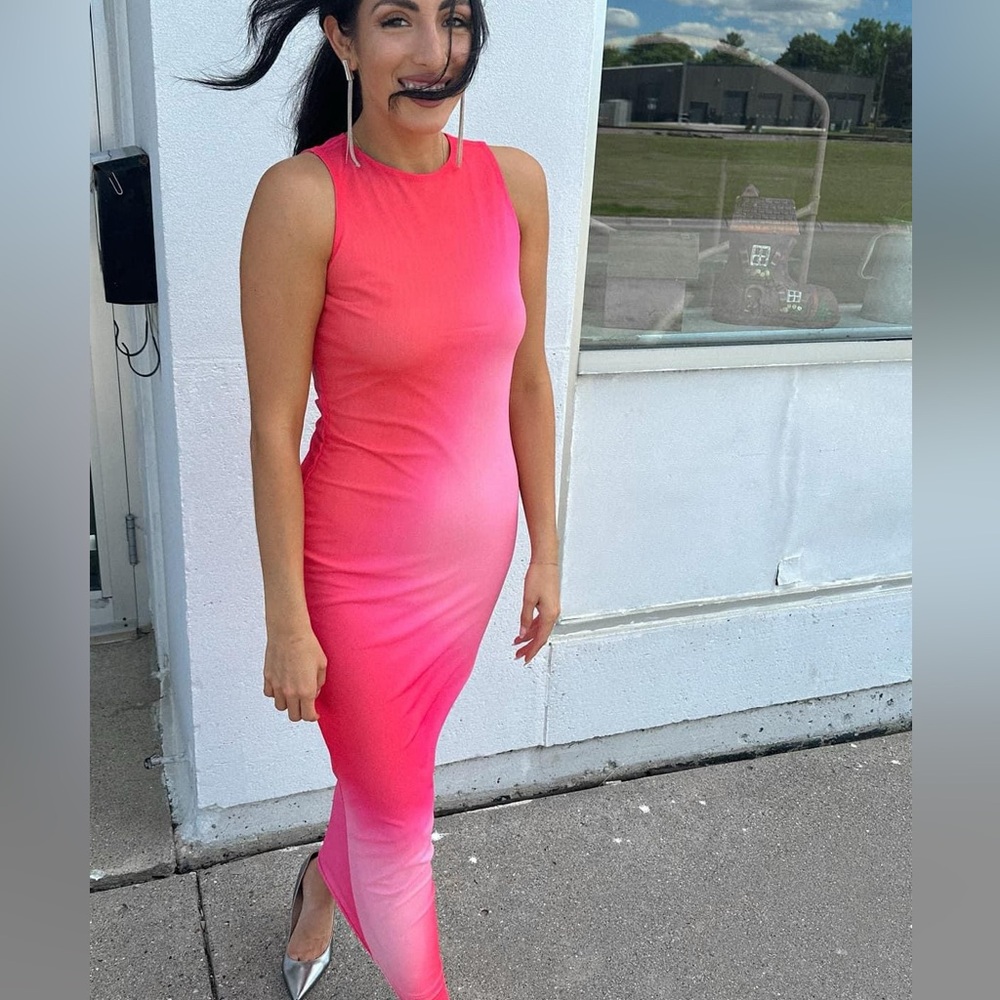 Rare London mesh sleeveless dress